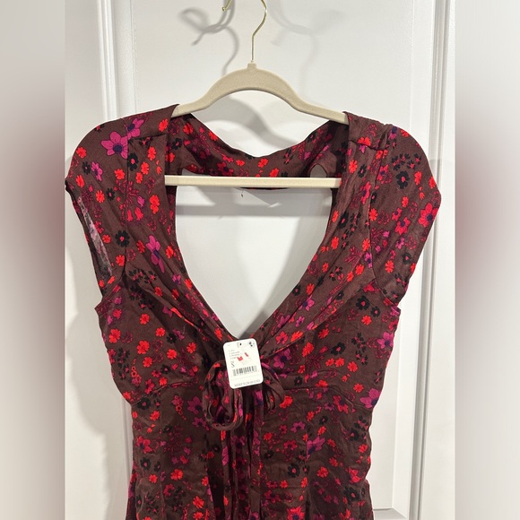 NWT Free People It Takes Two Wrap Dress in Plum Combo - Picture 10 of 12